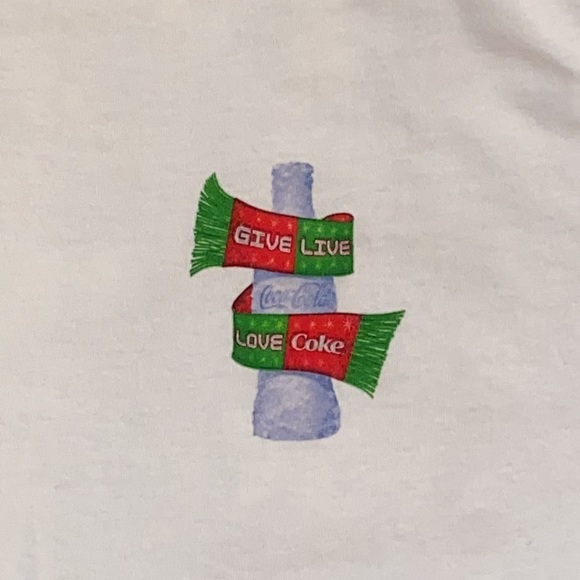 VTG double sided Coca-Cola Polar Bear Holiday long sleeve T-shirt. Size L - Picture 3 of 9